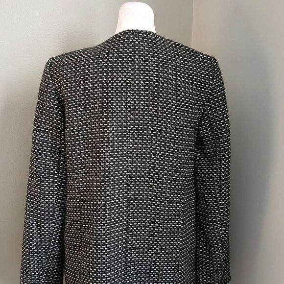 Halogen Knit Topper Jacket Open Front Tailored Black Dot Black Size Small - Picture 9 of 13